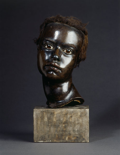 A Fine Curious Life-Size Neapolitan Presepio Wax Head of a Blackamoor